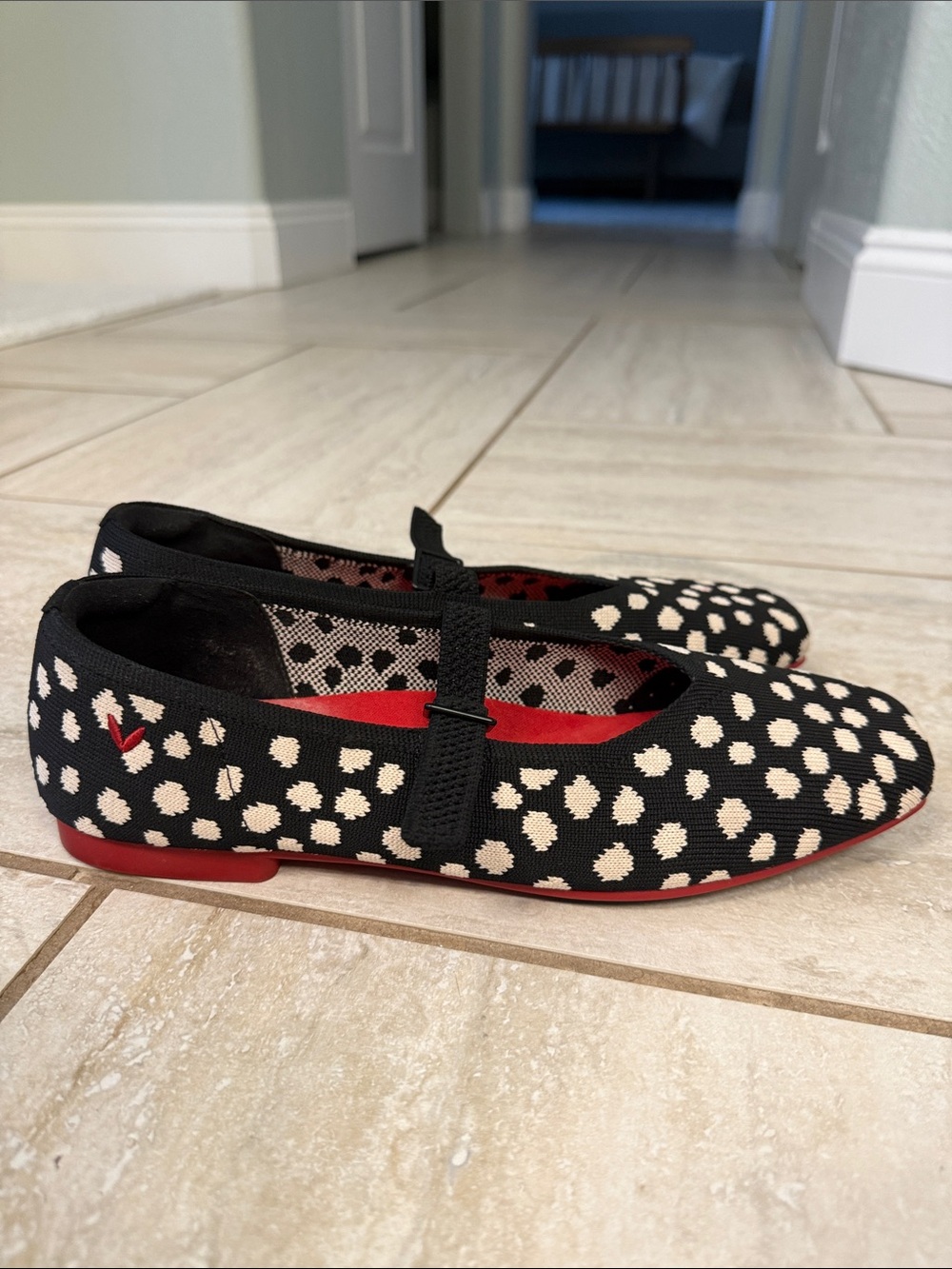 VIVAIA Square-Toe Mary Janes (Margot Mary-Jane) Flats Dots EU 39.5 US 8.5 - Picture 10 of 16